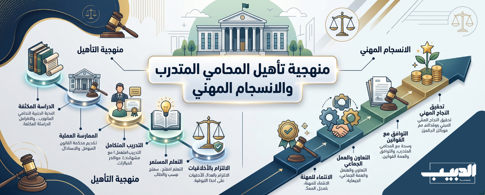 منهجية تأهيل المحامي المتدرب والانسجام المهني